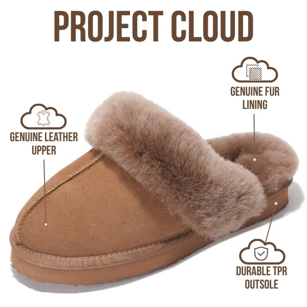 Project Cloud Women's | Shearling & Fuzzy Slippers for Women | Clogs & Mules | Memory Foam | Non-Slip - Henka - Image 33