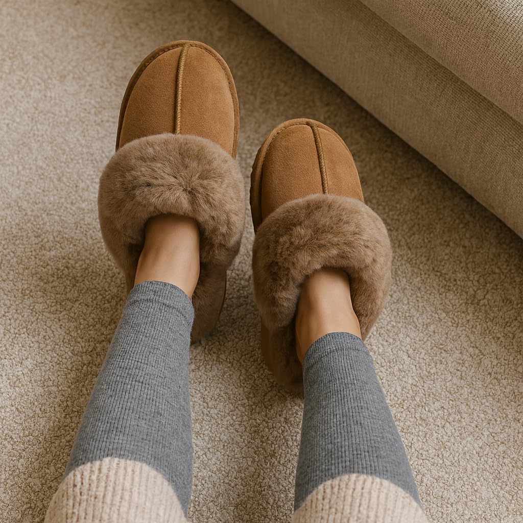 Project Cloud Women's | Shearling & Fuzzy Slippers for Women | Clogs & Mules | Memory Foam | Non-Slip - Henka - Image 36