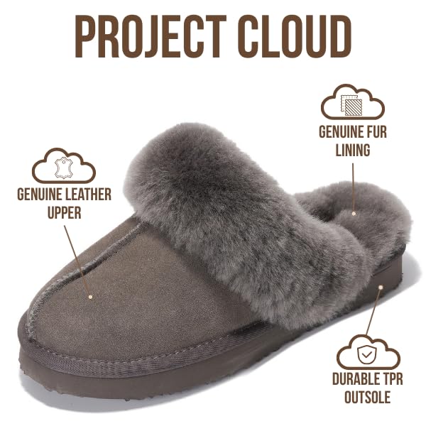 Project Cloud Women's | Shearling & Fuzzy Slippers for Women | Clogs & Mules | Memory Foam | Non-Slip - Henka - Image 45