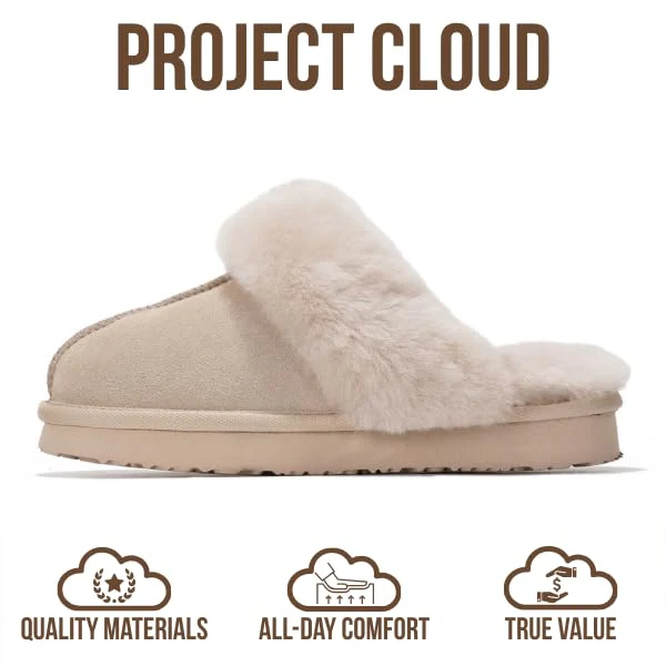 Project Cloud Women's | Shearling & Fuzzy Slippers for Women | Clogs & Mules | Memory Foam | Non-Slip - Henka - Image 52