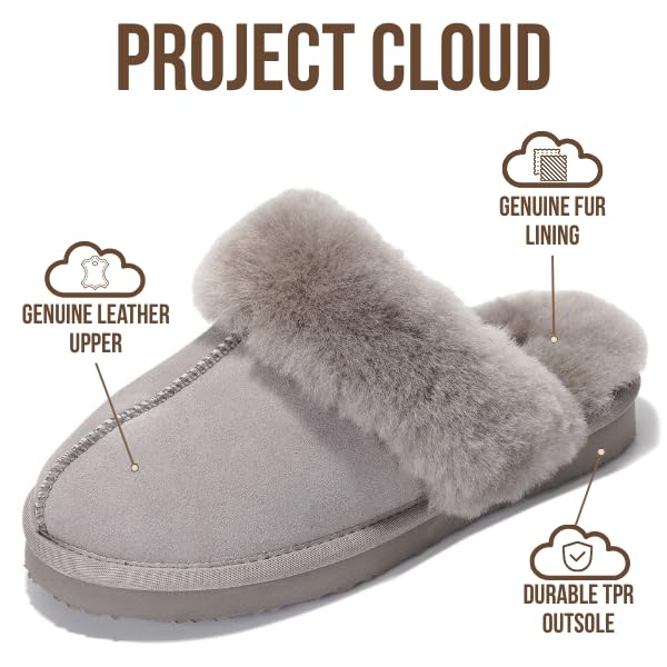 Project Cloud Women's | Shearling & Fuzzy Slippers for Women | Clogs & Mules | Memory Foam | Non-Slip - Henka - Image 57