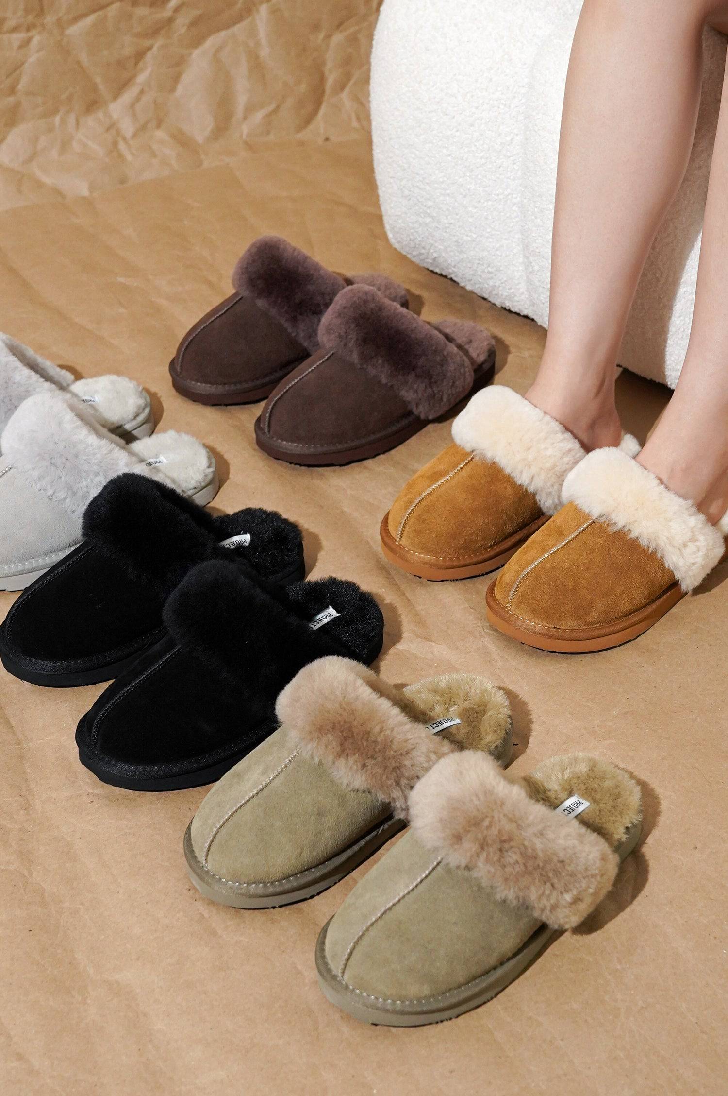 Project Cloud Women's | Shearling & Fuzzy Slippers for Women | Clogs & Mules | Memory Foam | Non-Slip - Henka - Image 61