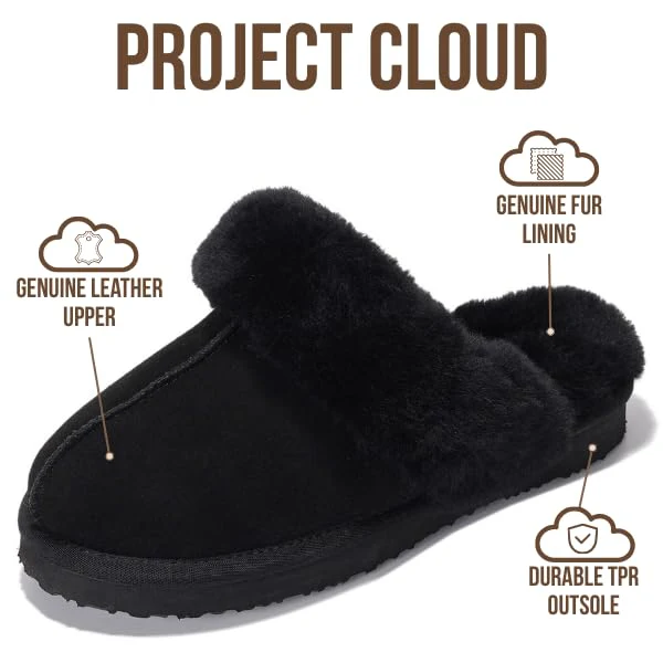 Project Cloud Women's | Shearling & Fuzzy Slippers for Women | Clogs & Mules | Memory Foam | Non-Slip - Henka - Image 9