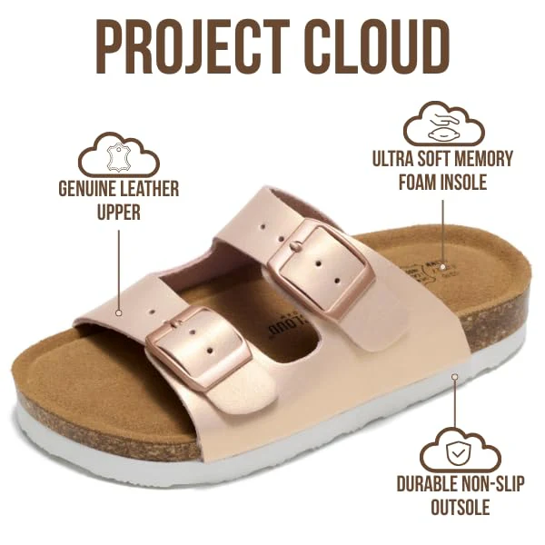 Project Cloud Kids | Genuine Leather Slides for Kids | Water Resistant | Lightweight | Non-Slip - Little Venita - Image 76