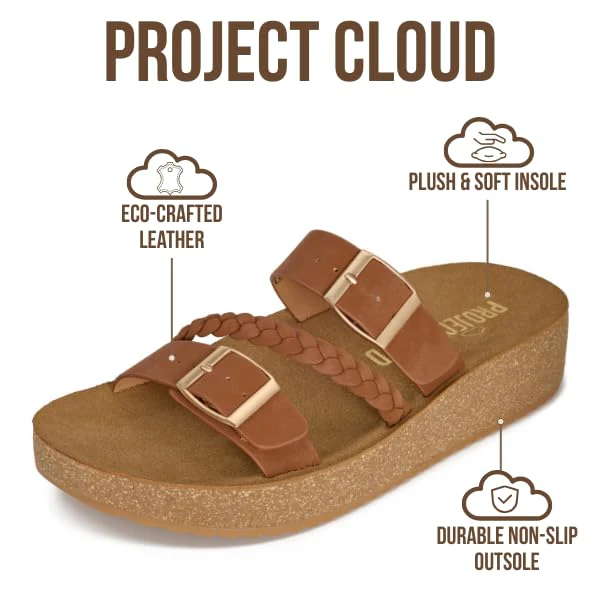 Project Cloud Women's | Eco-Crafted Leather Womens Summer Shoes | Lightweight | Non-Slip - Kreme - Image 12