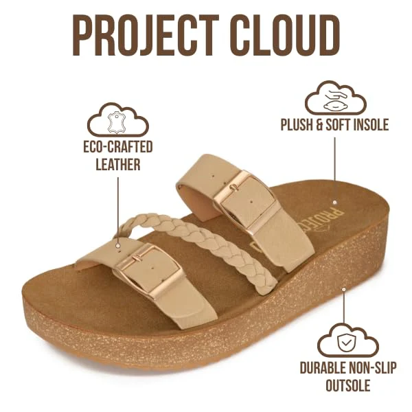 Project Cloud Women's | Eco-Crafted Leather Womens Summer Shoes | Lightweight | Non-Slip - Kreme - Image 18