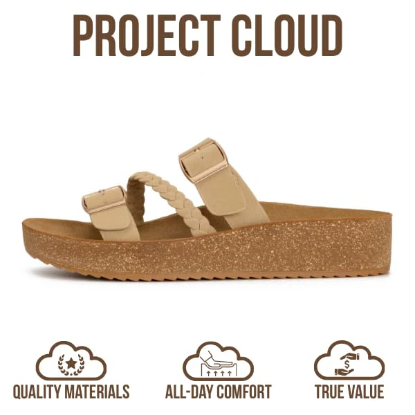 Project Cloud Women's | Eco-Crafted Leather Womens Summer Shoes | Lightweight | Non-Slip - Kreme - Image 19