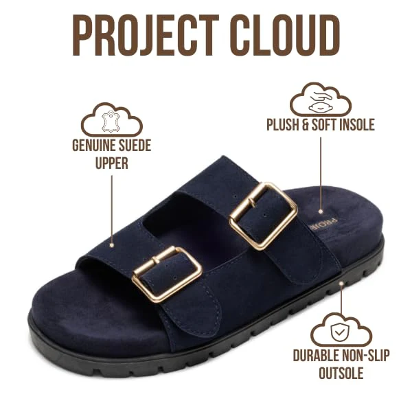 Project Cloud Women's | Genuine Leather Platform Sandals for Women | Plush & Soft Insole | Lightweight | Non-Slip - Lanura - Image 18