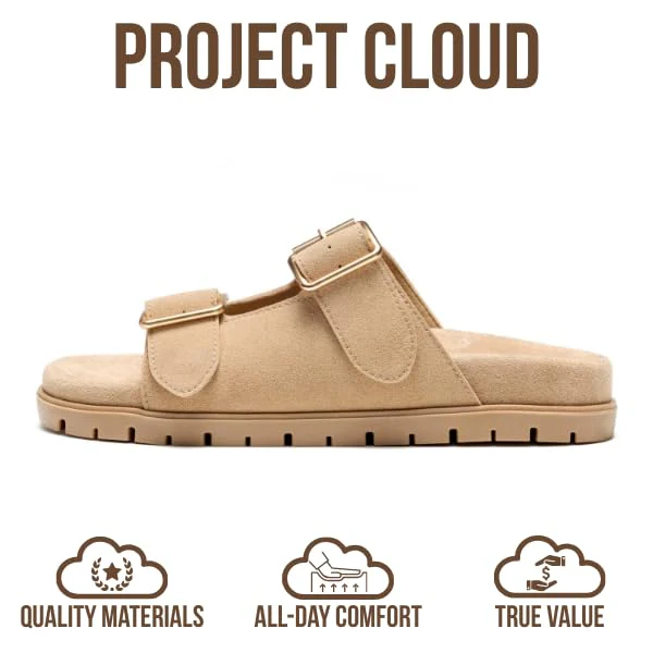 Project Cloud Women's | Genuine Leather Platform Sandals for Women | Plush & Soft Insole | Lightweight | Non-Slip - Lanura - Image 4