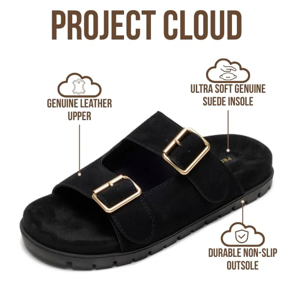 Project Cloud Women's | Genuine Leather Platform Sandals for Women | Plush & Soft Insole | Lightweight | Non-Slip - Lanura - Image 8