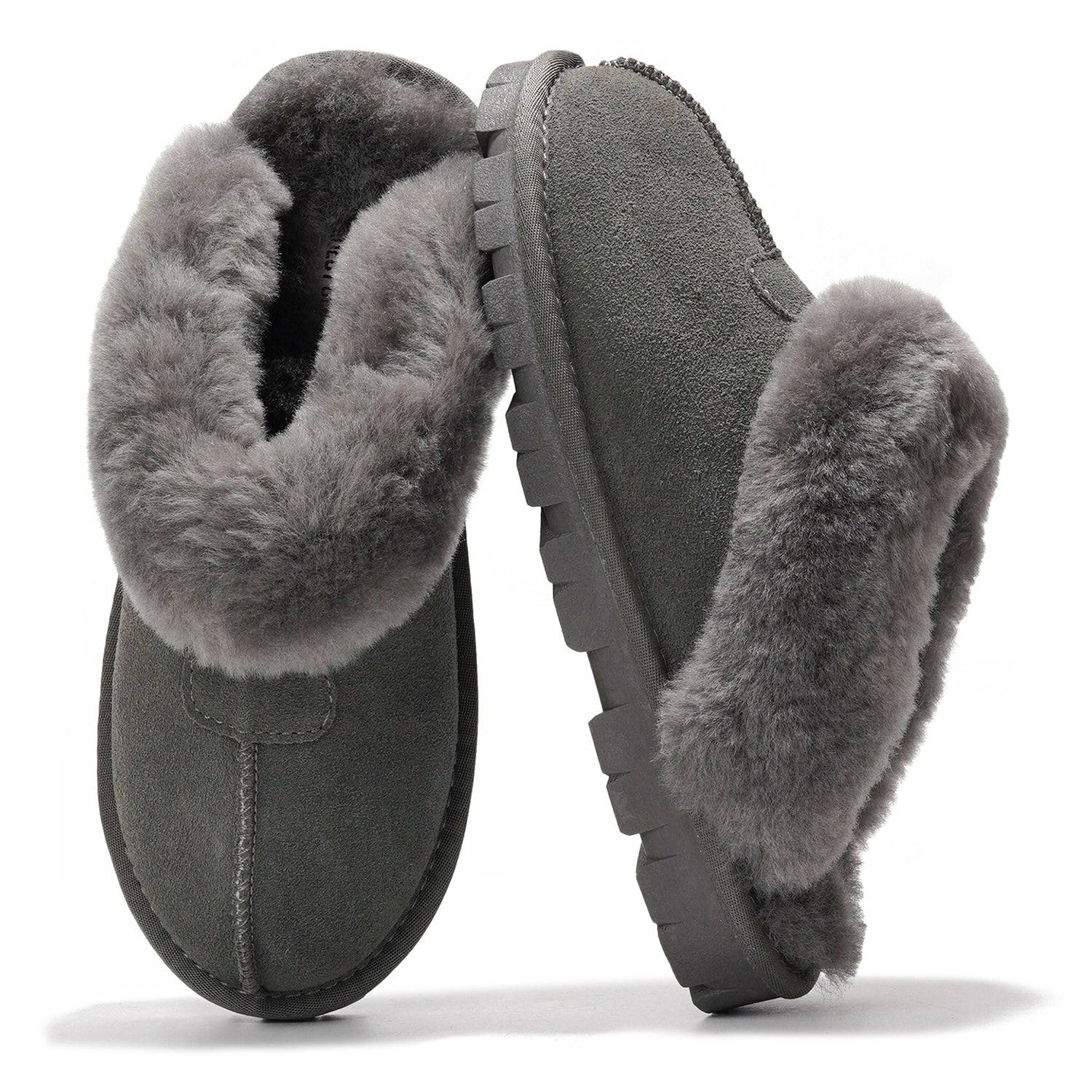 Project Cloud Women's | 100% Genuine Leather & Natural Fur Lining Fuzzy Slippers | Memory Foam | Non-Slip - Hedy - Image 13