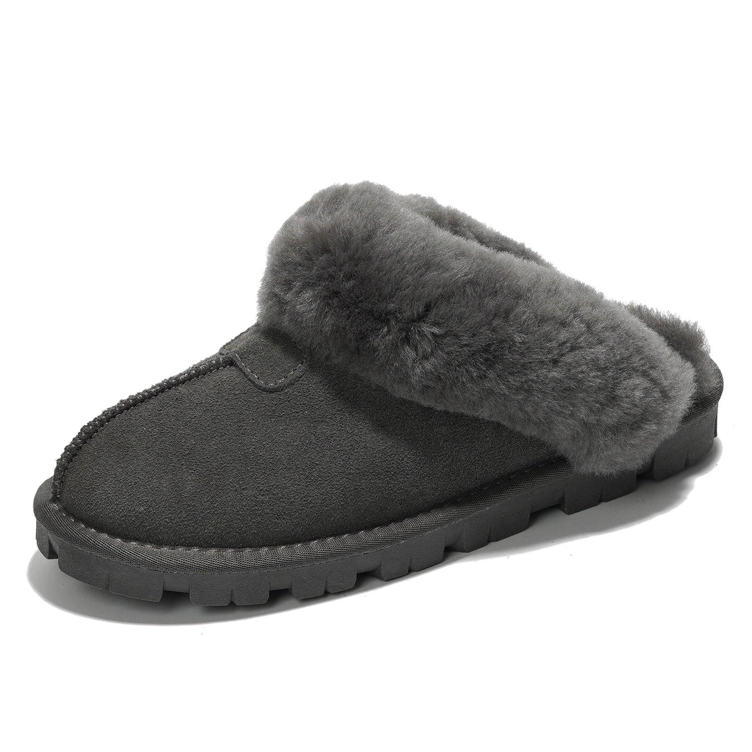 Project Cloud Women's | 100% Genuine Leather & Natural Fur Lining Fuzzy Slippers | Memory Foam | Non-Slip - Hedy - Image 14