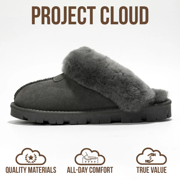Project Cloud Women's | 100% Genuine Leather & Natural Fur Lining Fuzzy Slippers | Memory Foam | Non-Slip - Hedy - Image 16