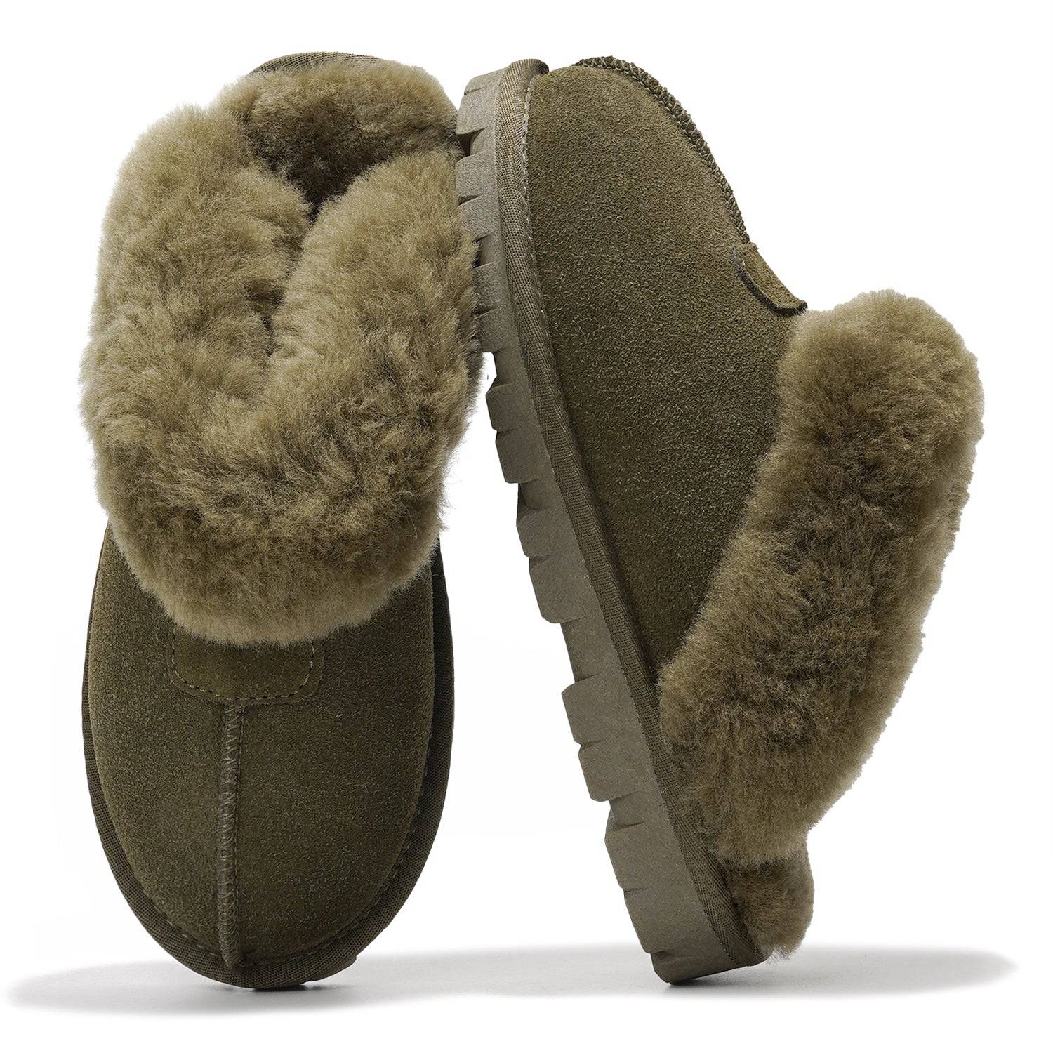 Project Cloud Women's | 100% Genuine Leather & Natural Fur Lining Fuzzy Slippers | Memory Foam | Non-Slip - Hedy - Image 19