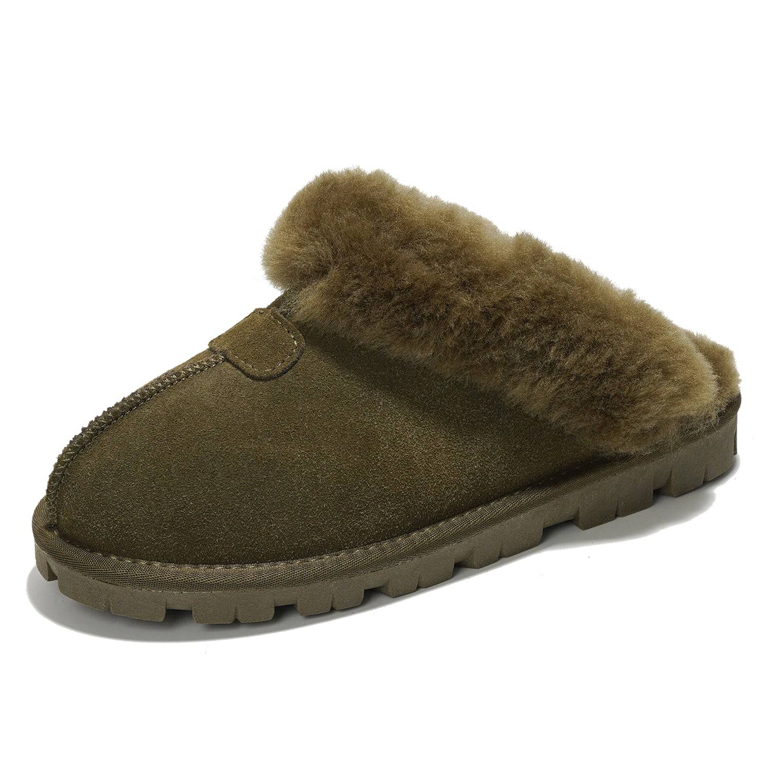 Project Cloud Women's | 100% Genuine Leather & Natural Fur Lining Fuzzy Slippers | Memory Foam | Non-Slip - Hedy - Image 20
