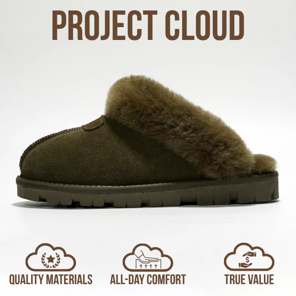 Project Cloud Women's | 100% Genuine Leather & Natural Fur Lining Fuzzy Slippers | Memory Foam | Non-Slip - Hedy - Image 22