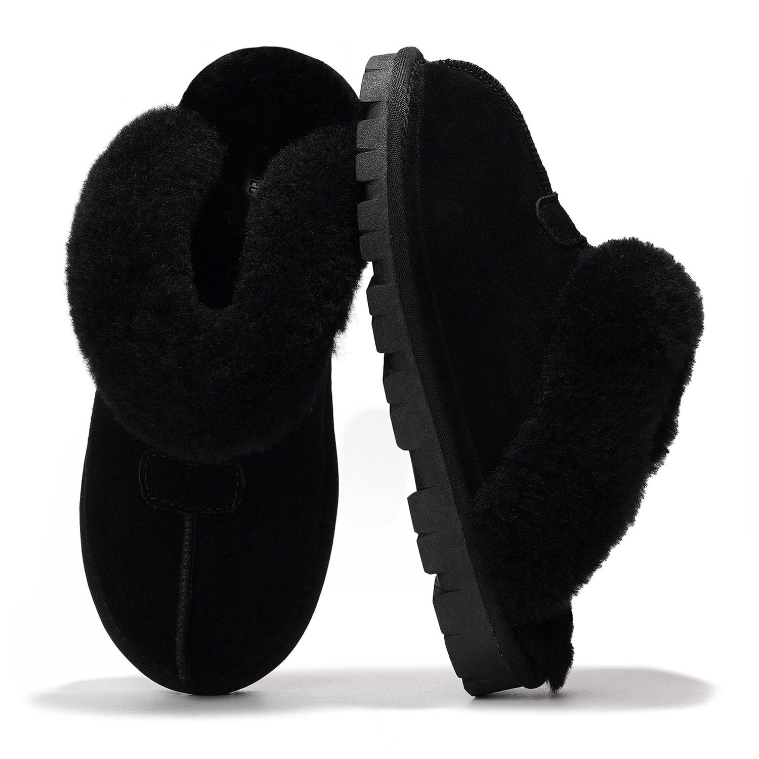 Project Cloud Women's | 100% Genuine Leather & Natural Fur Lining Fuzzy Slippers | Memory Foam | Non-Slip - Hedy - Image 25