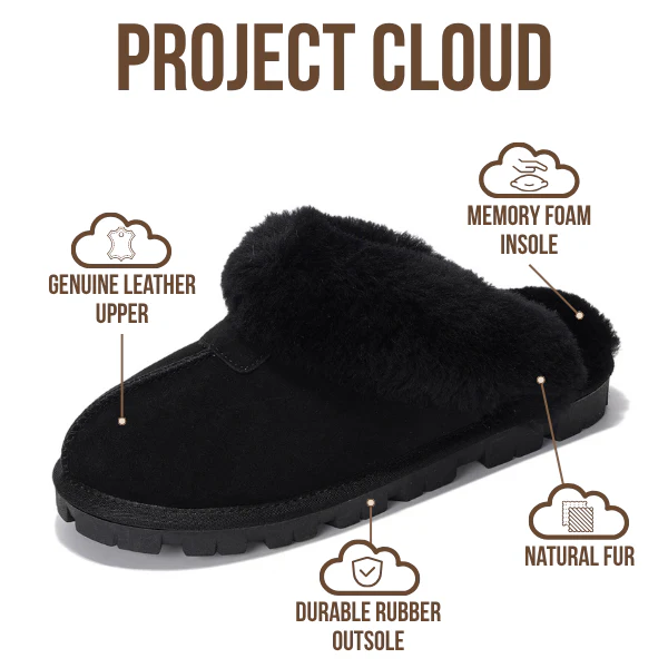 Project Cloud Women's | 100% Genuine Leather & Natural Fur Lining Fuzzy Slippers | Memory Foam | Non-Slip - Hedy - Image 27