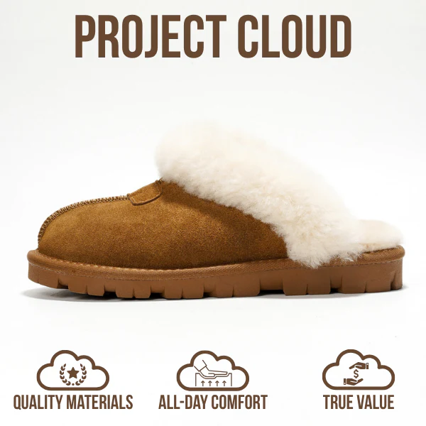 Project Cloud Women's | 100% Genuine Leather & Natural Fur Lining Fuzzy Slippers | Memory Foam | Non-Slip - Hedy - Image 4