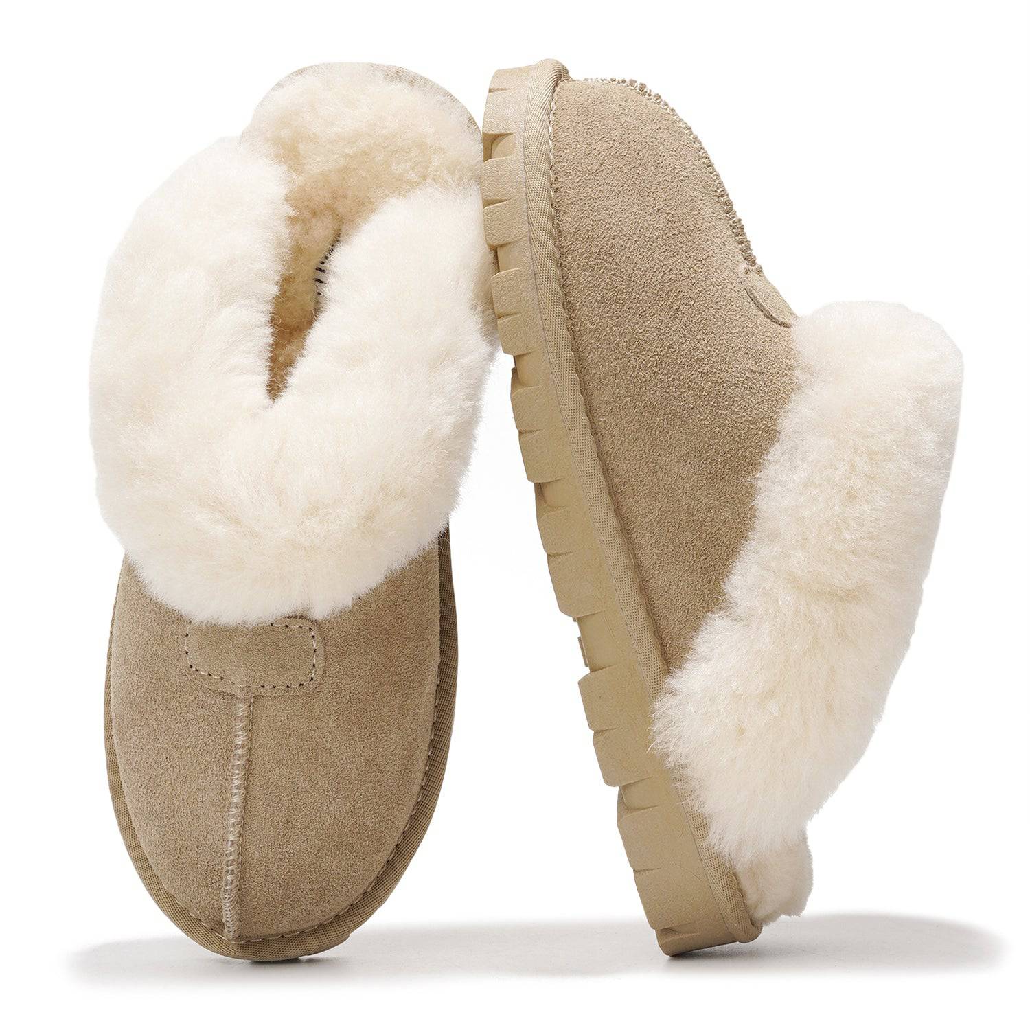 Project Cloud Women's | 100% Genuine Leather & Natural Fur Lining Fuzzy Slippers | Memory Foam | Non-Slip - Hedy - Image 7