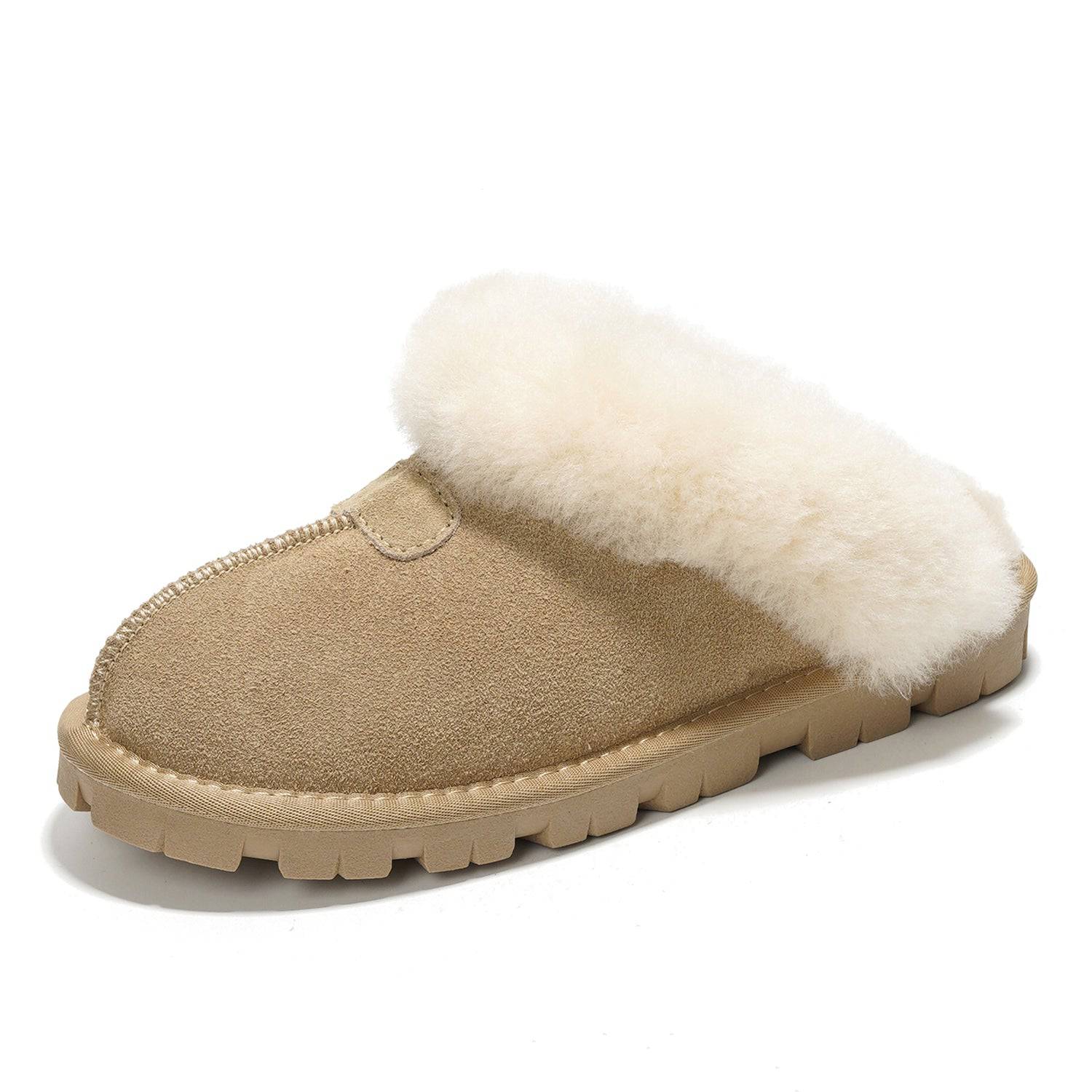 Project Cloud Women's | 100% Genuine Leather & Natural Fur Lining Fuzzy Slippers | Memory Foam | Non-Slip - Hedy - Image 8