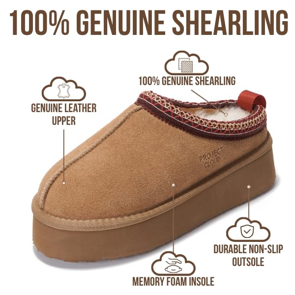 Project Cloud Women's | 100% Genuine Leather Slippers for Women | Memory Foam | Lightweight | Non-Slip - Sayre - Image 3