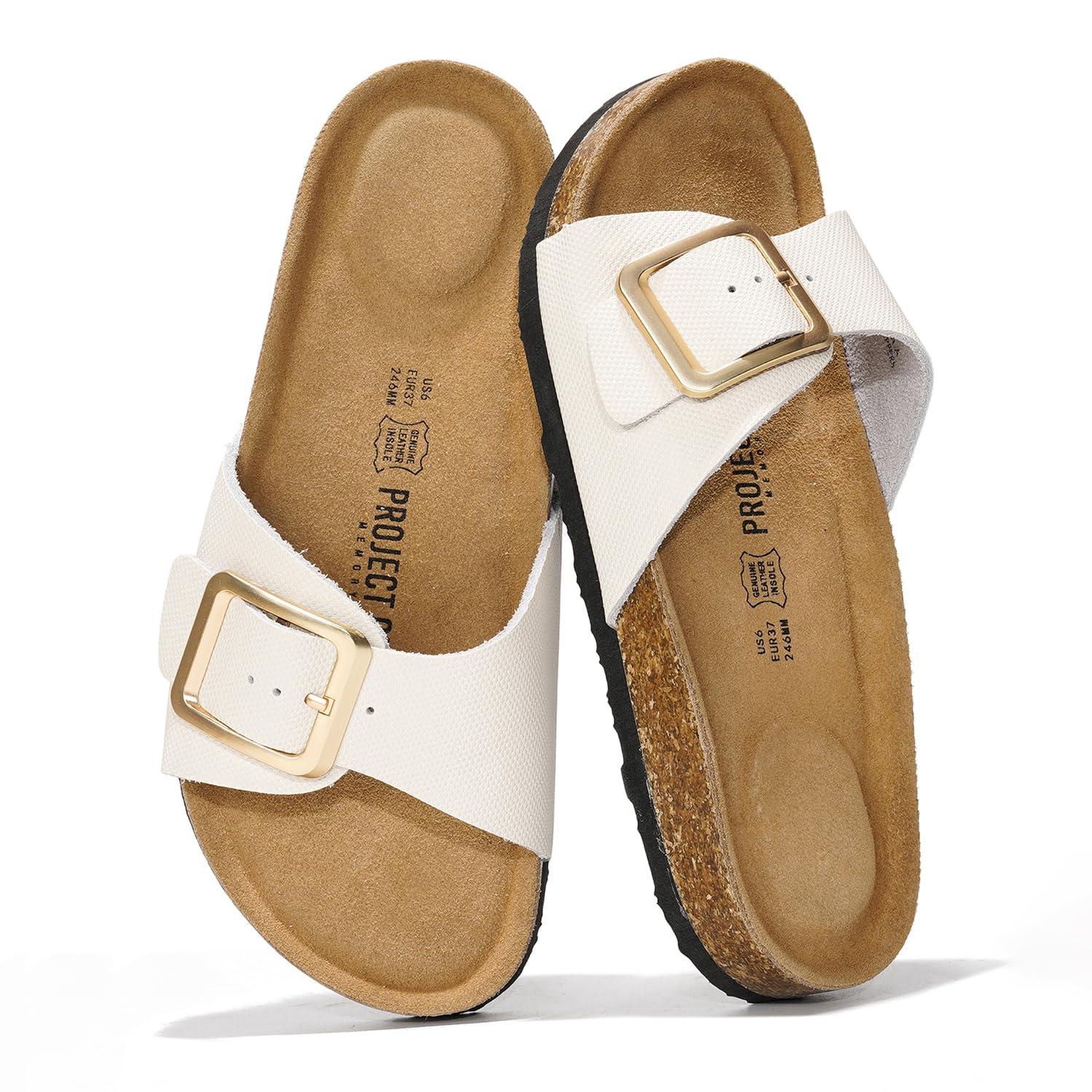 Project Cloud Women's | Genuine Leather Sandals for Women | Memory Foam | Lightweight | Non-Slip - Ibiza - Image 54