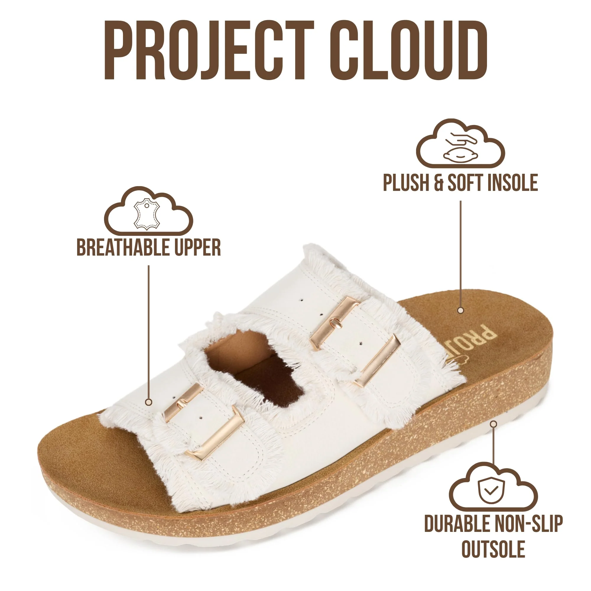 Project Cloud Women's | Womens Buckle Sandals | Plush and Soft Insole | Lightweight | Non-Slip - Light - Image 13