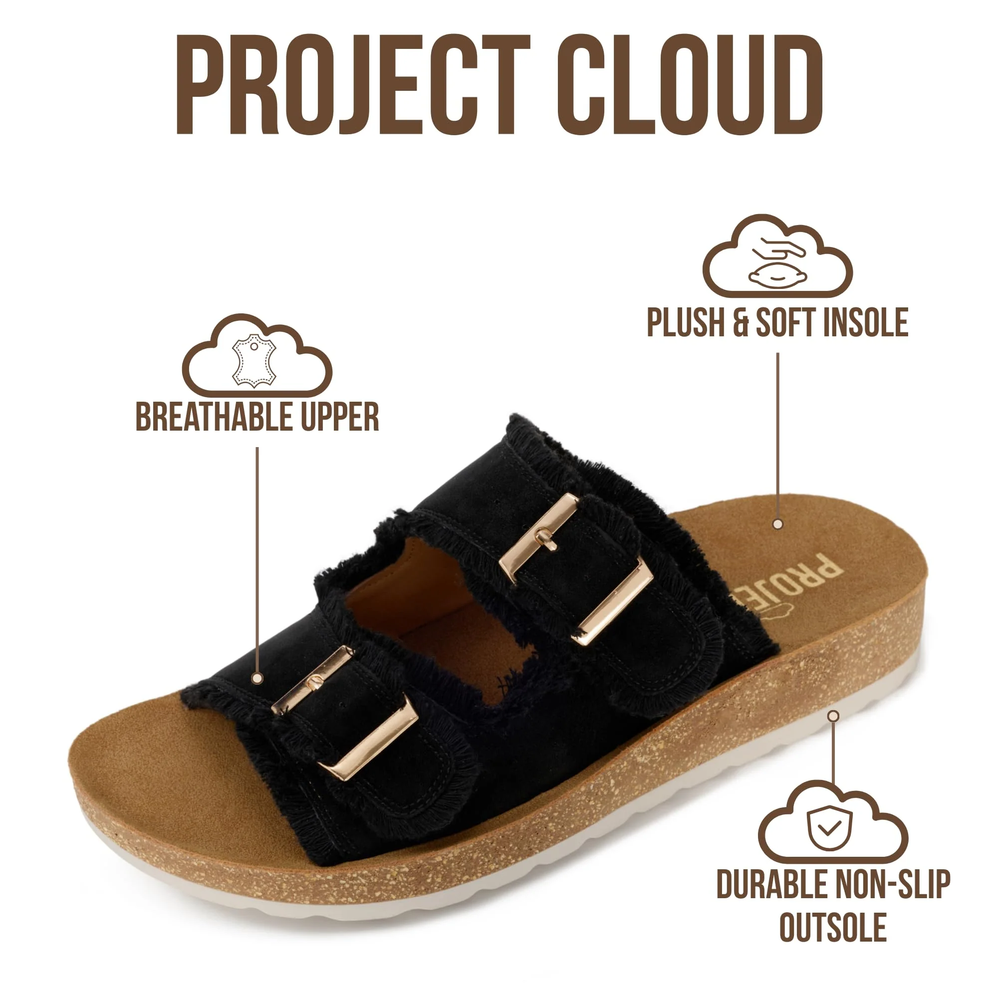 Project Cloud Women's | Womens Buckle Sandals | Plush and Soft Insole | Lightweight | Non-Slip - Light - Image 23