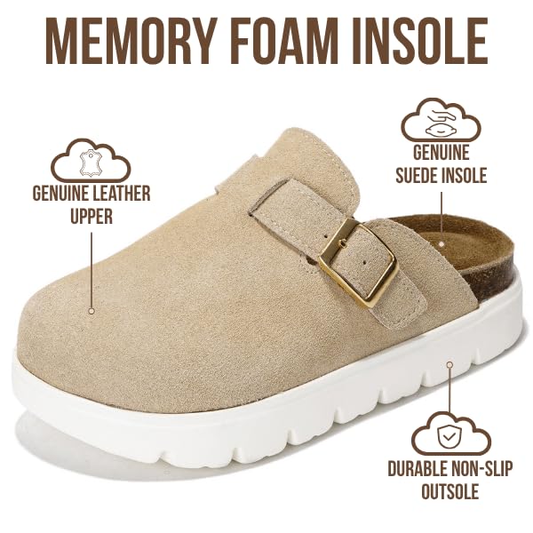 Project Cloud Kids | 100% Genuine Leather Clogs | Memory Foam | Lightweight | Non-Slip - Little BentonChunky - Image 3