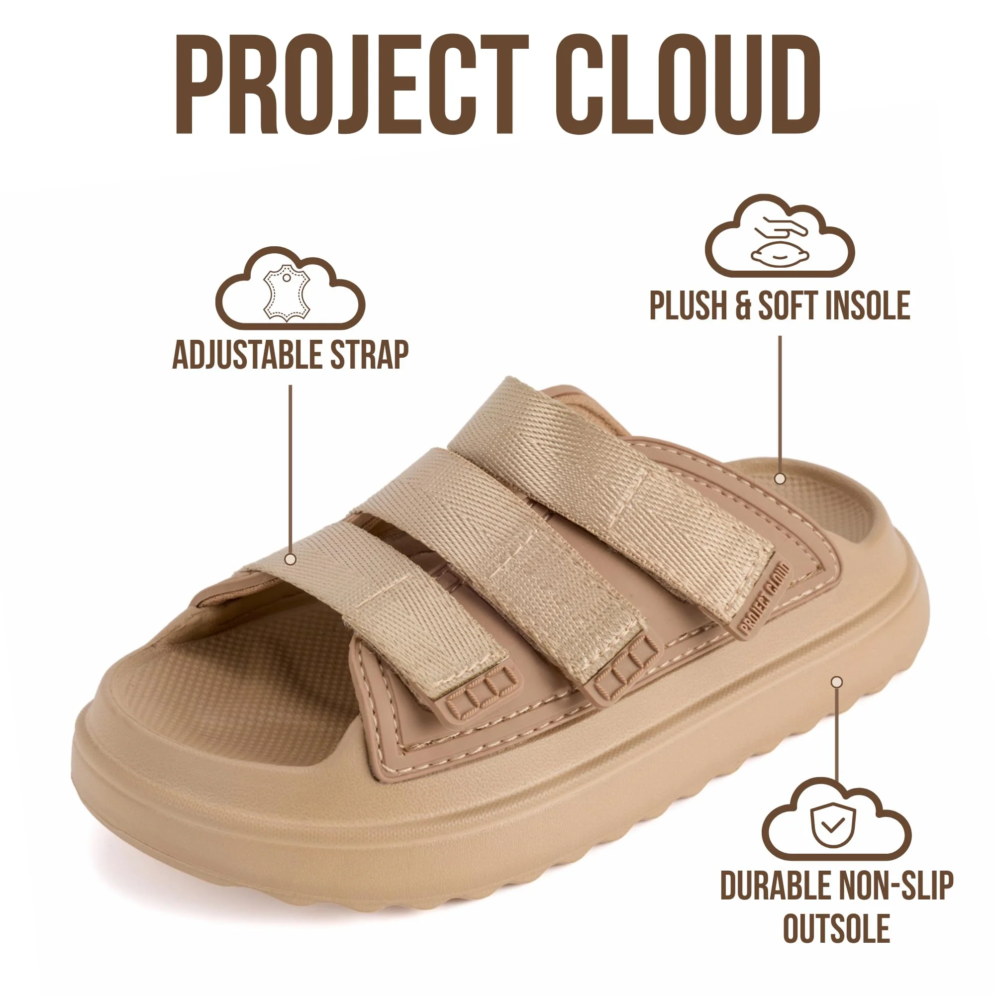 Project Cloud Kids Sandals | Girls Slides for All-Day Comfort | Plush & Soft Insole | Lightweight | Non-Slip - Little Flowy - Image 3