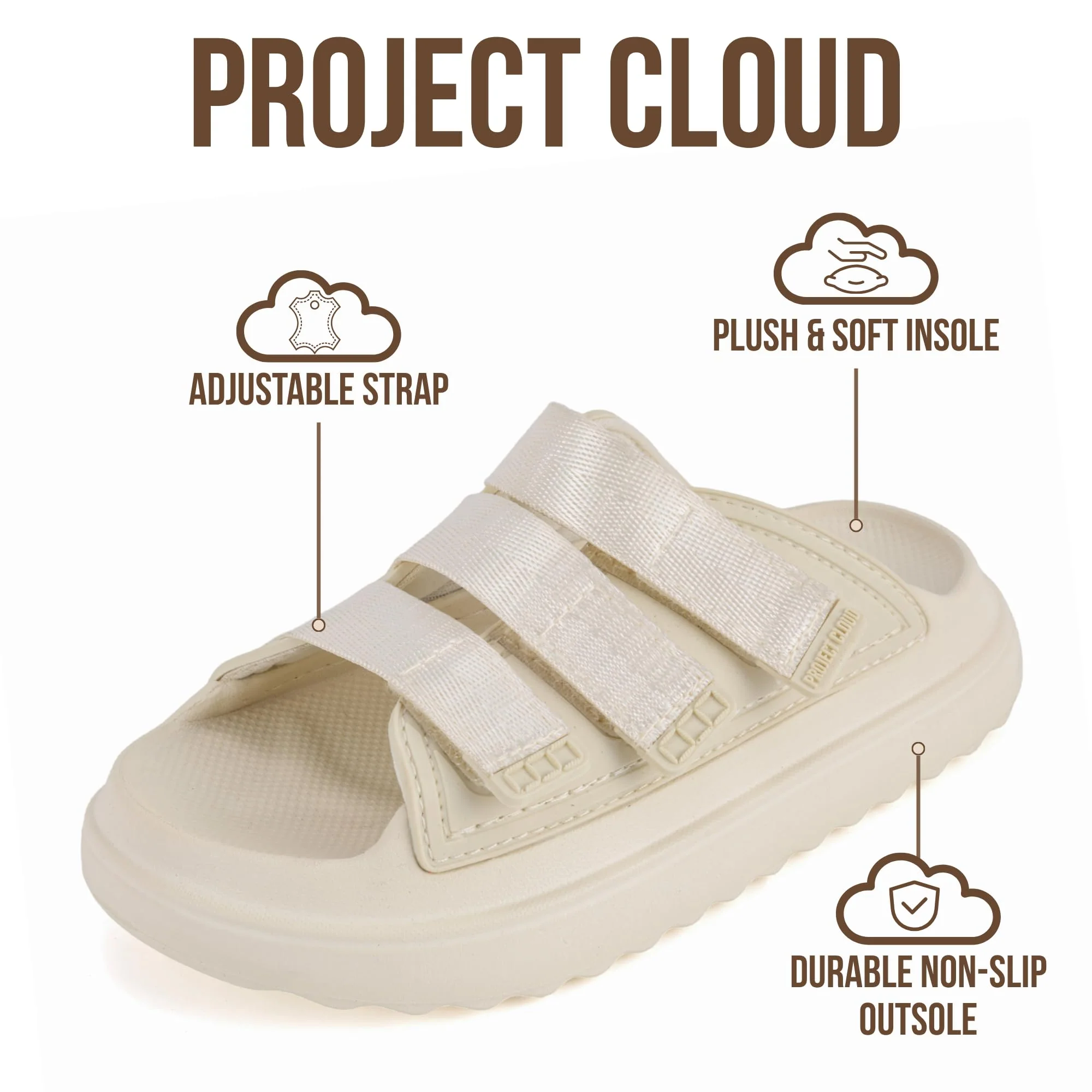 Project Cloud Kids Sandals | Girls Slides for All-Day Comfort | Plush & Soft Insole | Lightweight | Non-Slip - Little Flowy - Image 8