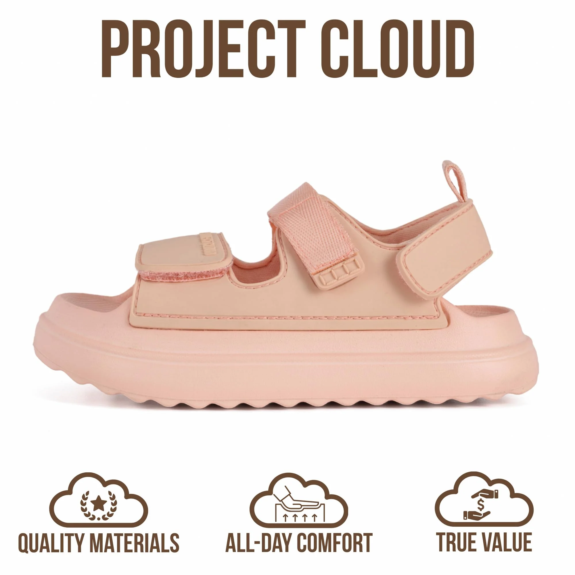 Project Cloud Kids Sandals | Adjustable Straps Kids Sandals | Plush & Soft Insole | Lightweight | Non-Slip - Little Goldie - Image 19