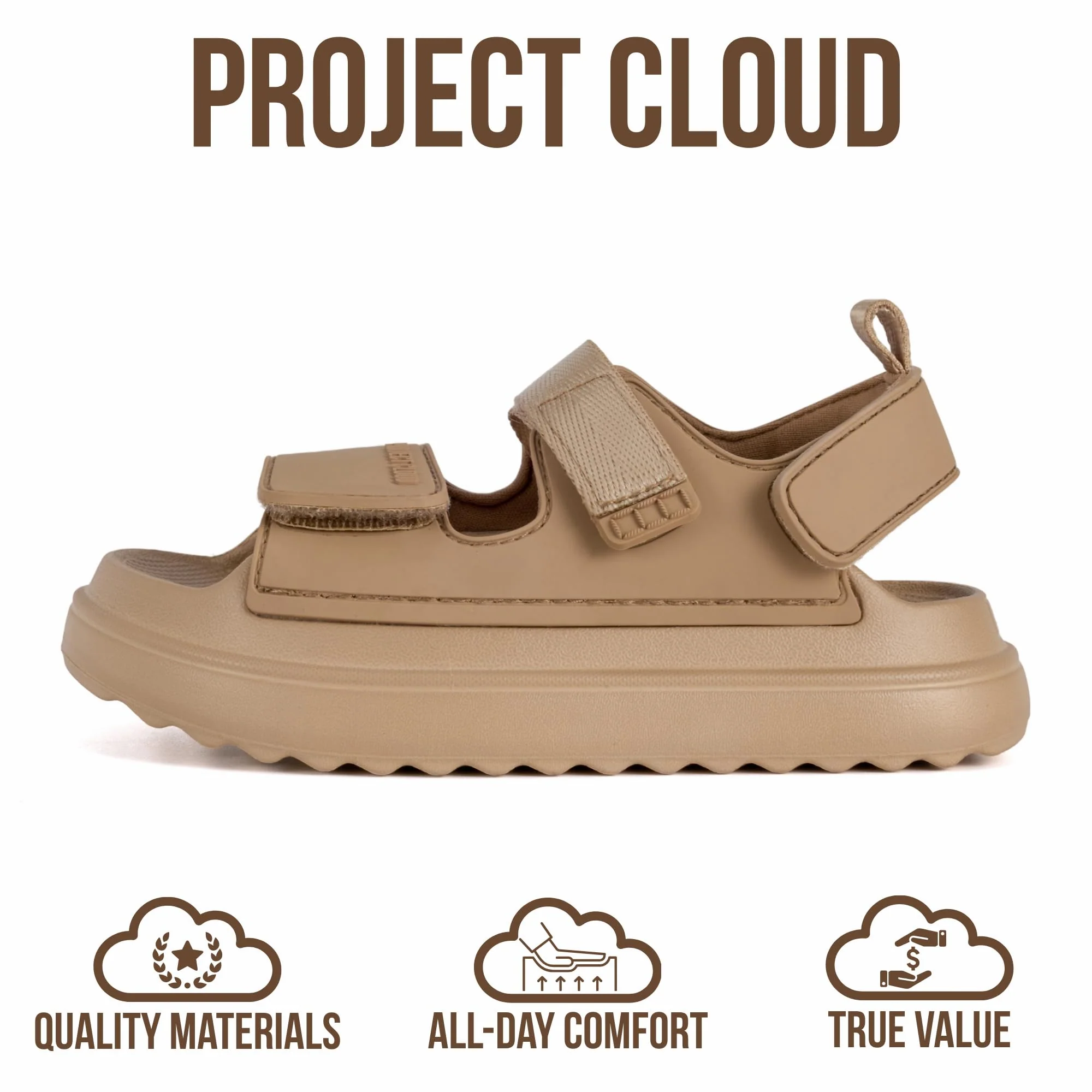 Project Cloud Kids Sandals | Adjustable Straps Kids Sandals | Plush & Soft Insole | Lightweight | Non-Slip - Little Goldie - Image 4