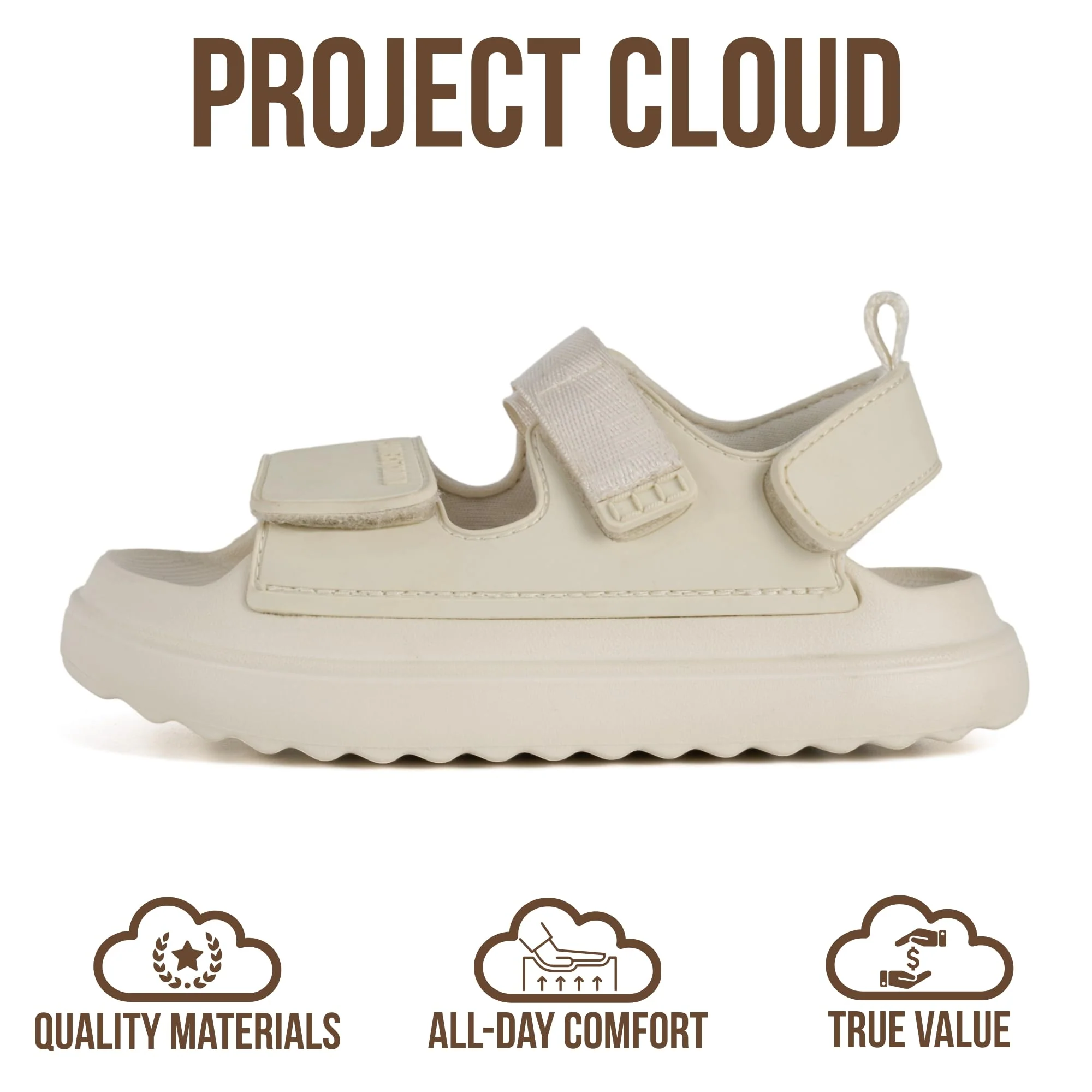 Project Cloud Kids Sandals | Adjustable Straps Kids Sandals | Plush & Soft Insole | Lightweight | Non-Slip - Little Goldie - Image 9