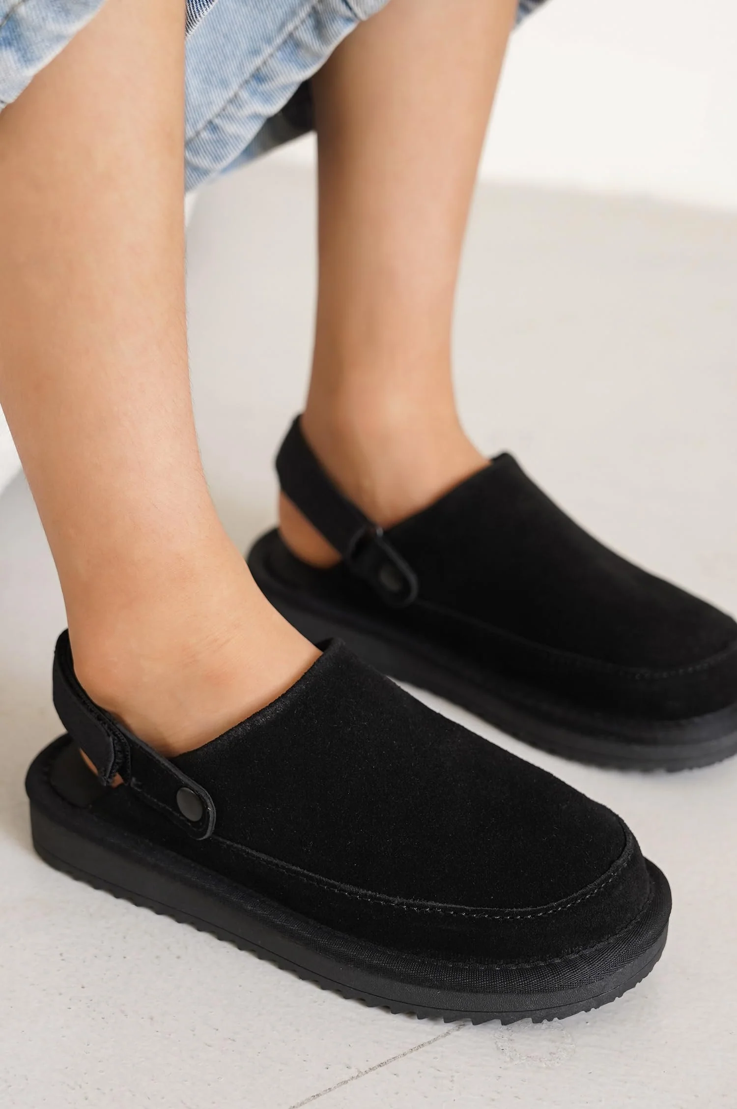 Project Cloud Kids | Genuine Suede Clogs with Back strap | Lightweight | Non-Slip - Little Goldstar - Image 12
