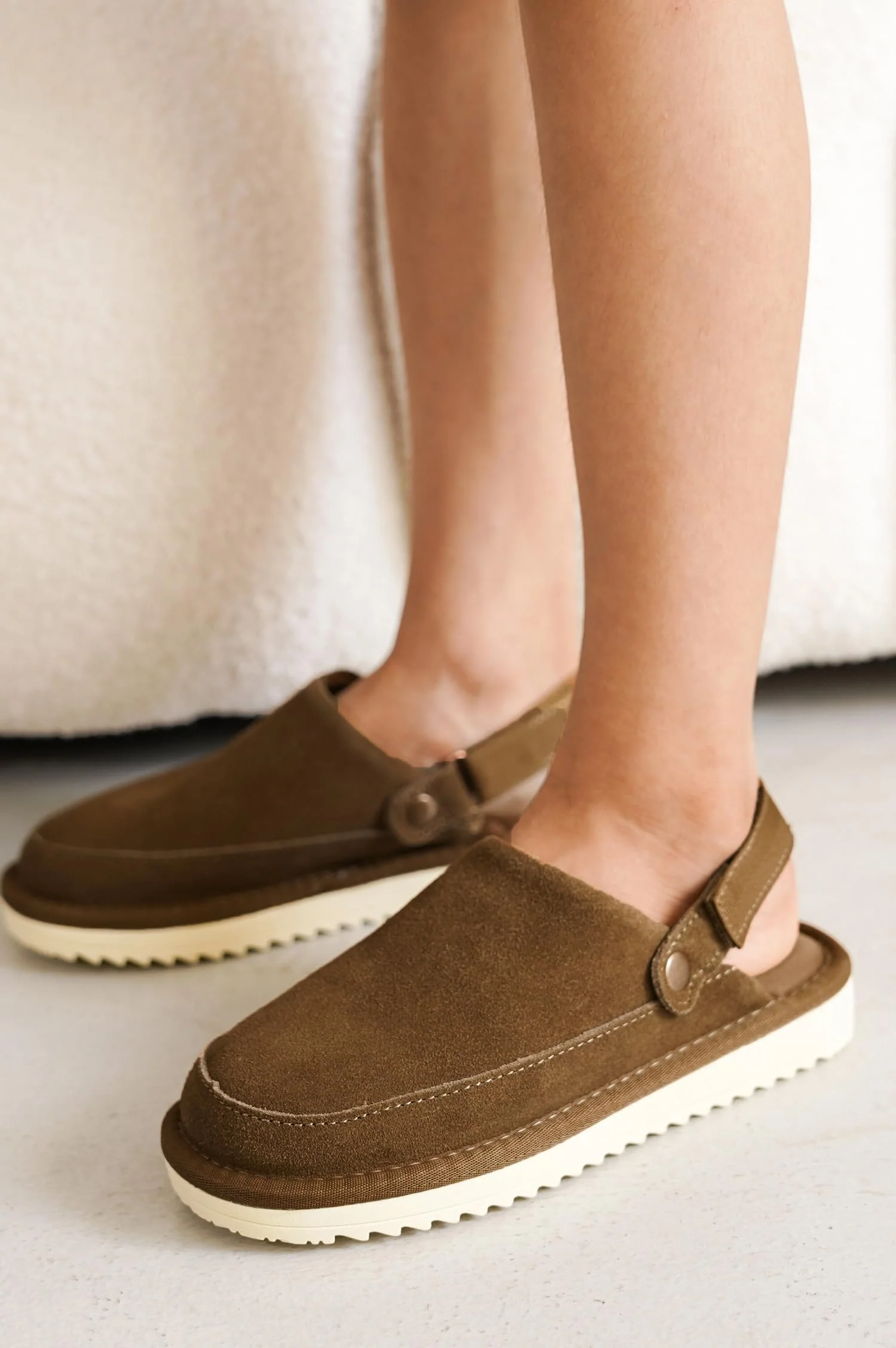 Project Cloud Kids | Genuine Suede Clogs with Back strap | Lightweight | Non-Slip - Little Goldstar - Image 18