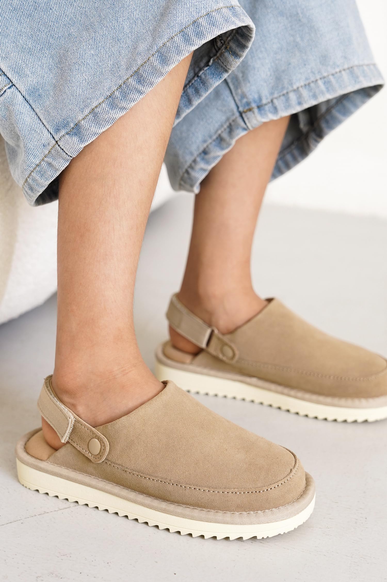 Project Cloud Kids | Genuine Suede Clogs with Back strap | Lightweight | Non-Slip - Little Goldstar - Image 24