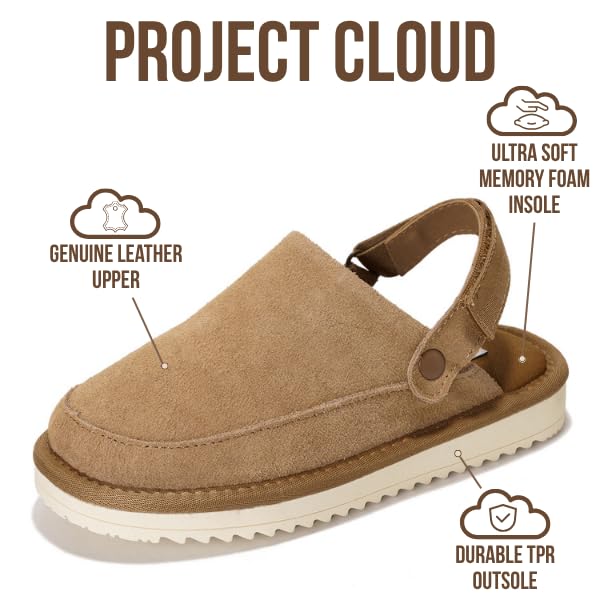 Project Cloud Kids | Genuine Suede Clogs with Back strap | Lightweight | Non-Slip - Little Goldstar - Image 3