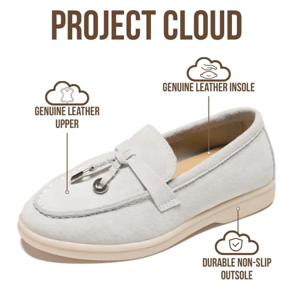 Project Cloud Kids Genuine Leather Girls Shoes Loafer | Memory Foam | Lightweight | Non-Slip - Little Iris - Image 3