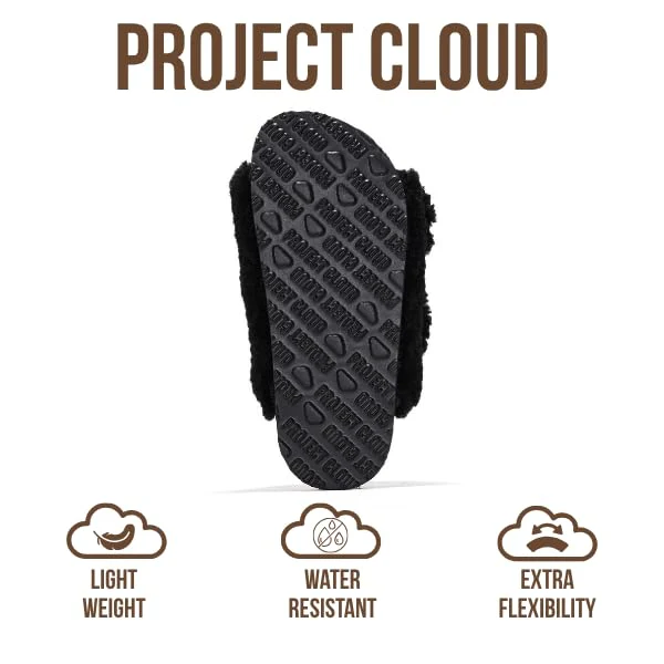 Project Cloud Kids Fur Sandals with Adjustable Buckle | Water Resistant | ProjectPlush | Lightweight | Non-Slip - Little Santorini Fur - Image 12