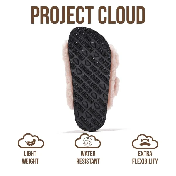 Project Cloud Kids Fur Sandals with Adjustable Buckle | Water Resistant | ProjectPlush | Lightweight | Non-Slip - Little Santorini Fur - Image 17