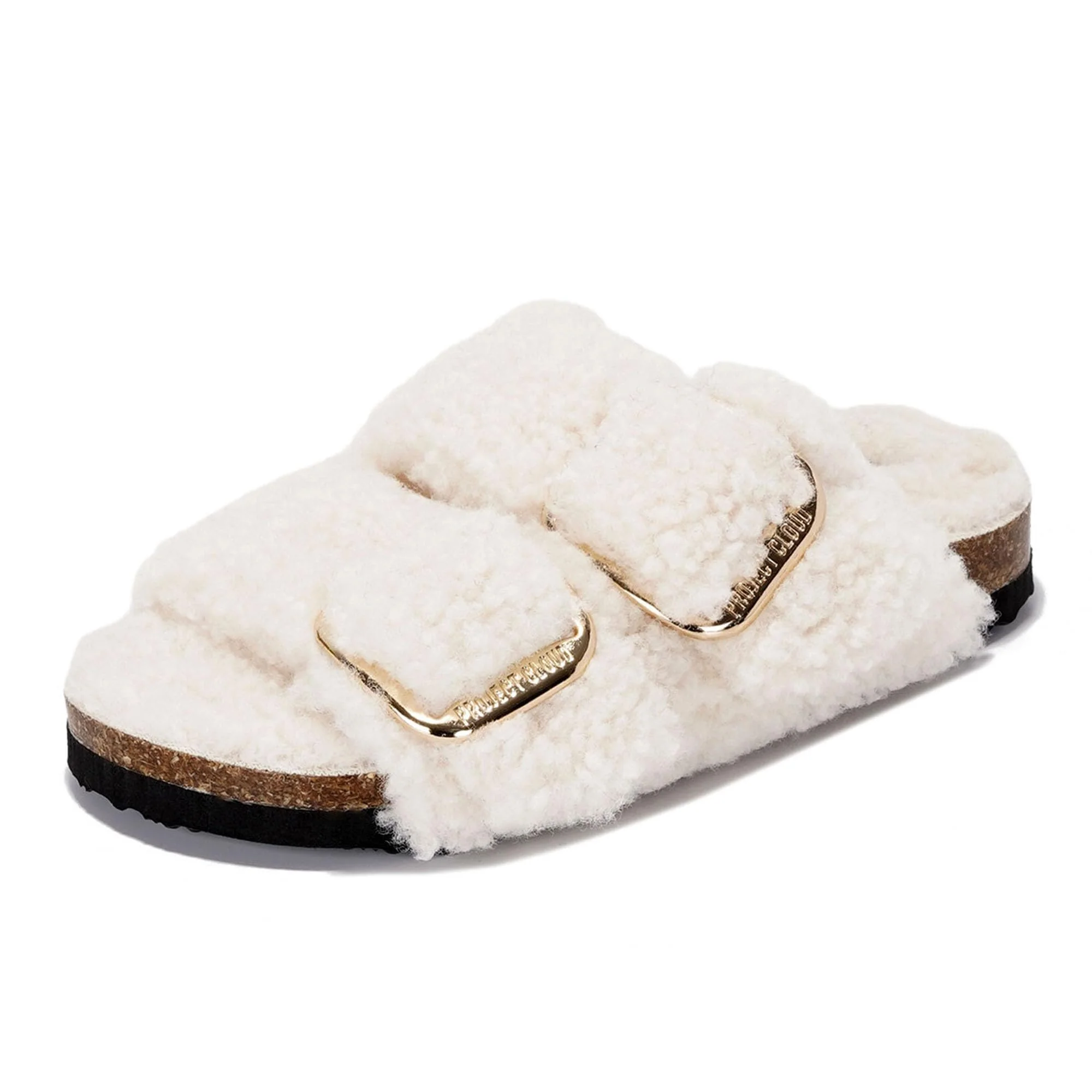 Project Cloud Kids Fur Sandals with Adjustable Buckle | Water Resistant | ProjectPlush | Lightweight | Non-Slip - Little Santorini Fur - Image 3