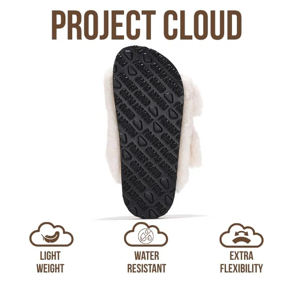 Project Cloud Kids Fur Sandals with Adjustable Buckle | Water Resistant | ProjectPlush | Lightweight | Non-Slip - Little Santorini Fur - Image 6