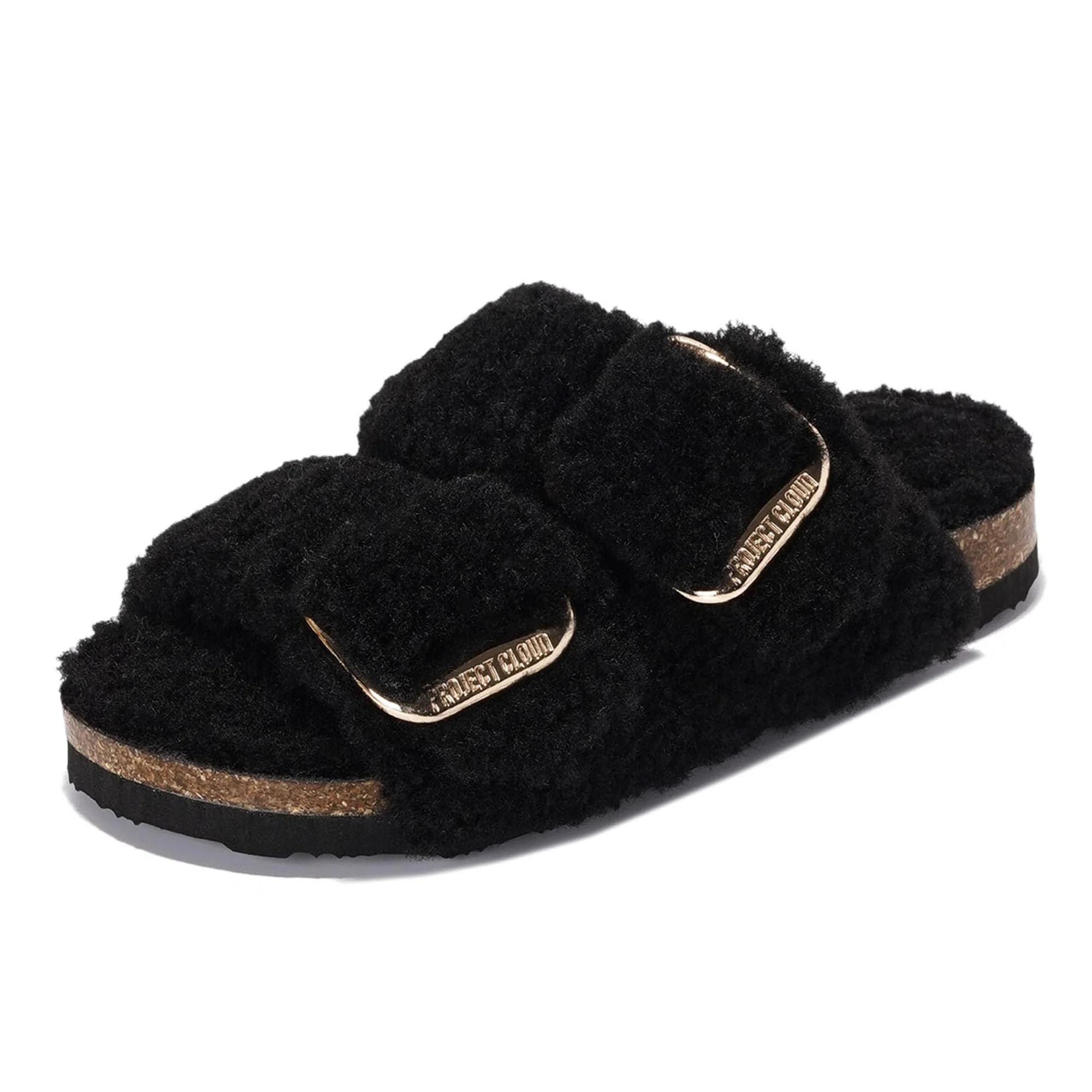 Project Cloud Kids Fur Sandals with Adjustable Buckle | Water Resistant | ProjectPlush | Lightweight | Non-Slip - Little Santorini Fur - Image 9
