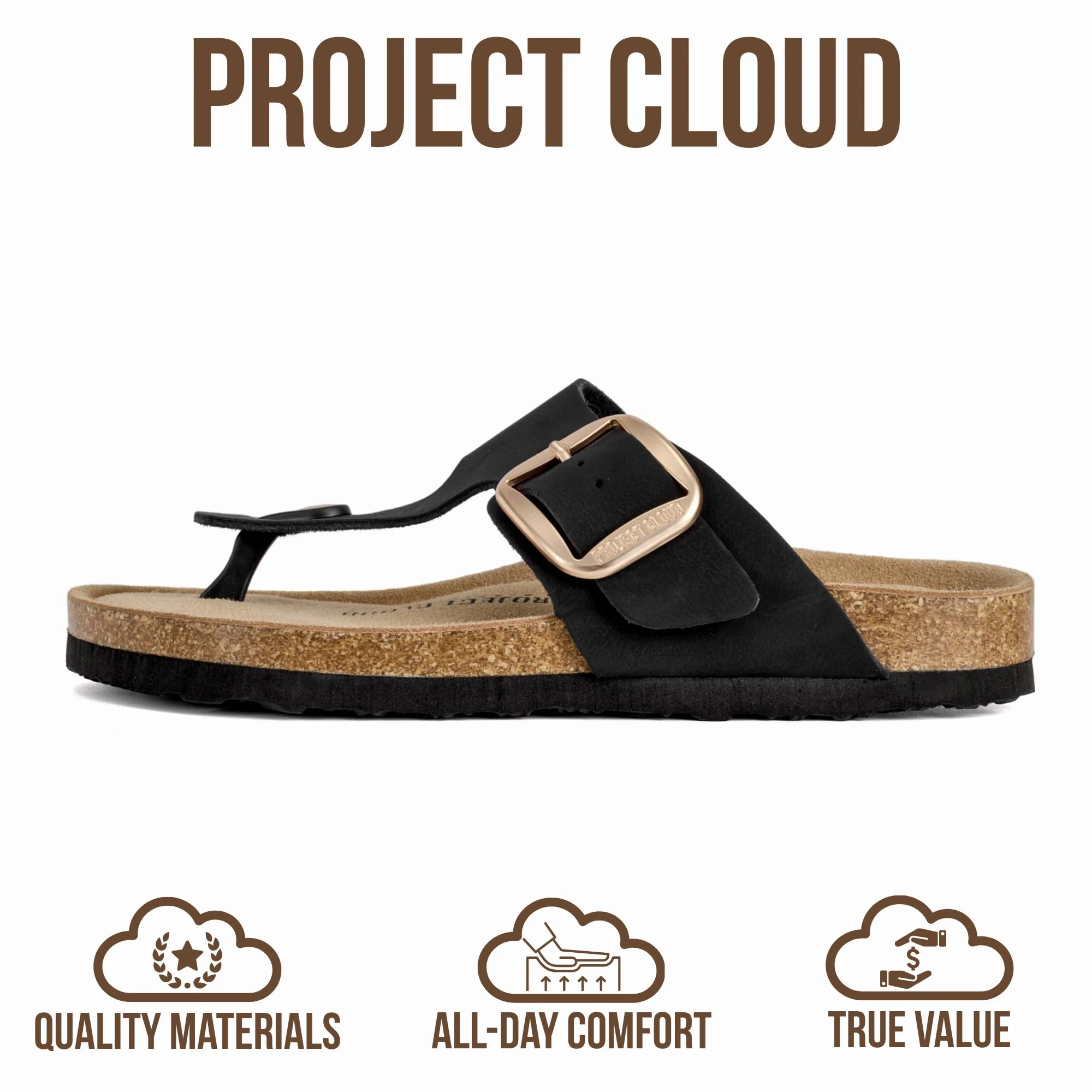 Project Cloud Women's | 100% Genuine Leather Thong Sandals | Memory Foam Insole | Lightweight | Non-Slip - Malaga - Image 14
