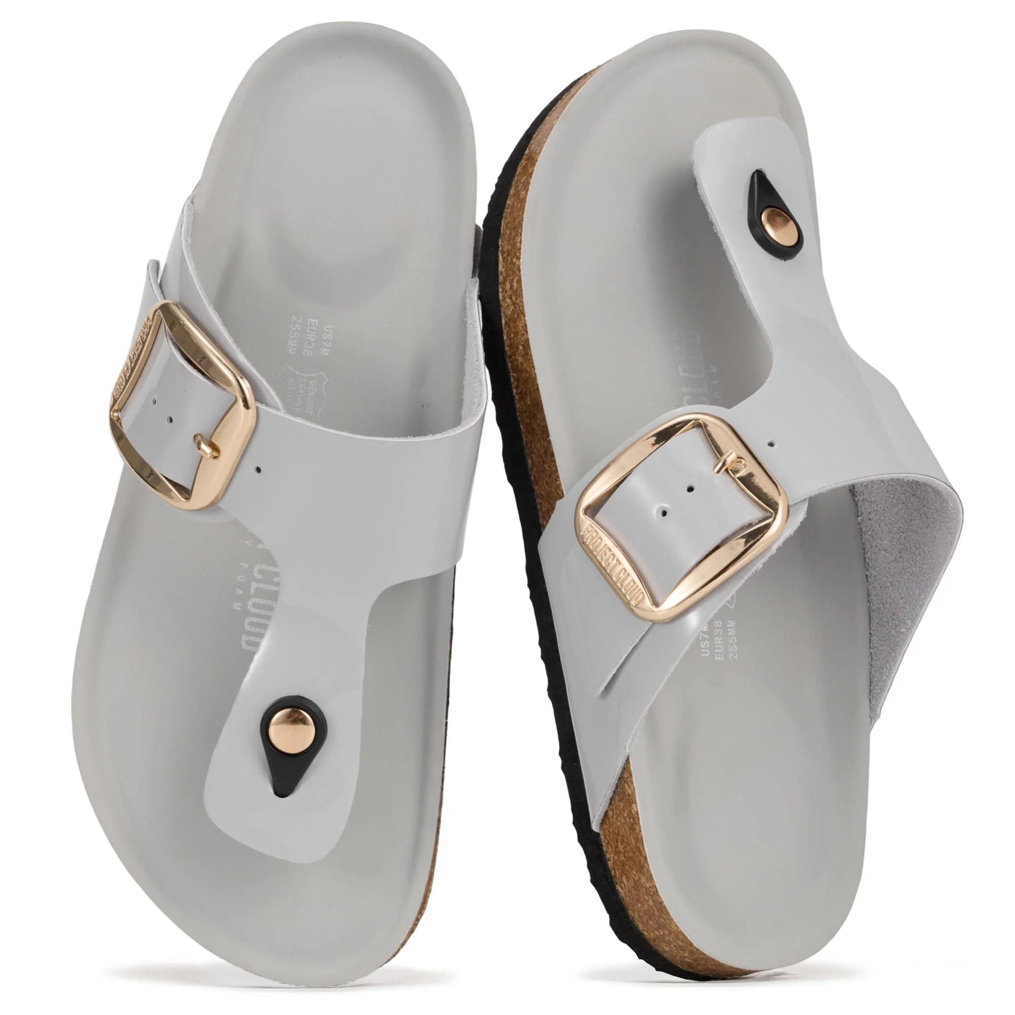 Project Cloud Women's | 100% Genuine Leather Thong Sandals | Memory Foam Insole | Lightweight | Non-Slip - Malaga - Image 16