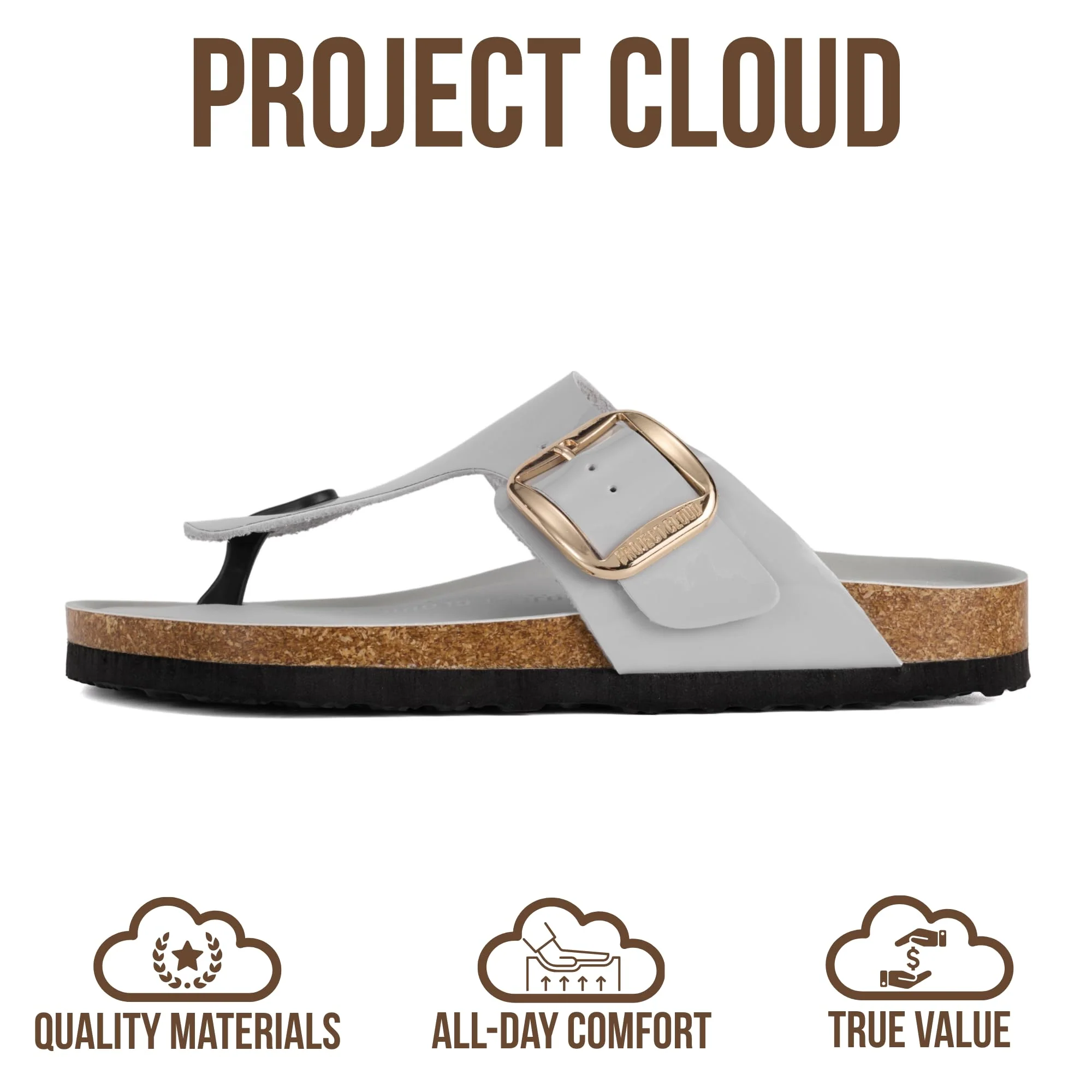 Project Cloud Women's | 100% Genuine Leather Thong Sandals | Memory Foam Insole | Lightweight | Non-Slip - Malaga - Image 19