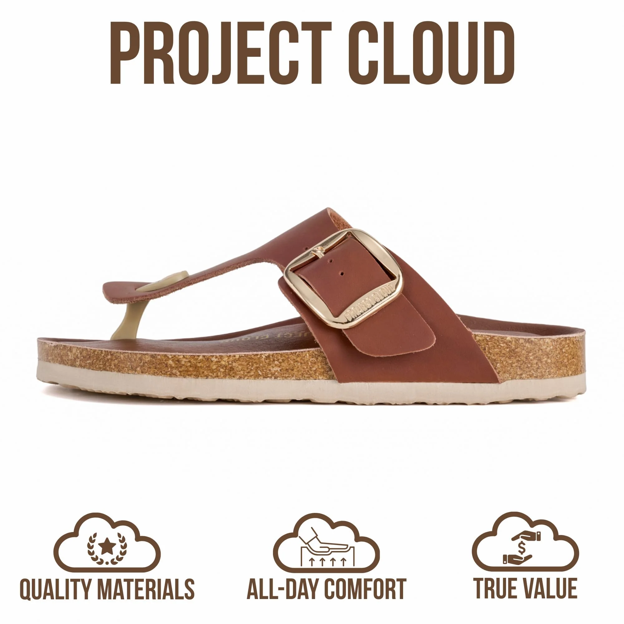 Project Cloud Women's | 100% Genuine Leather Thong Sandals | Memory Foam Insole | Lightweight | Non-Slip - Malaga - Image 24