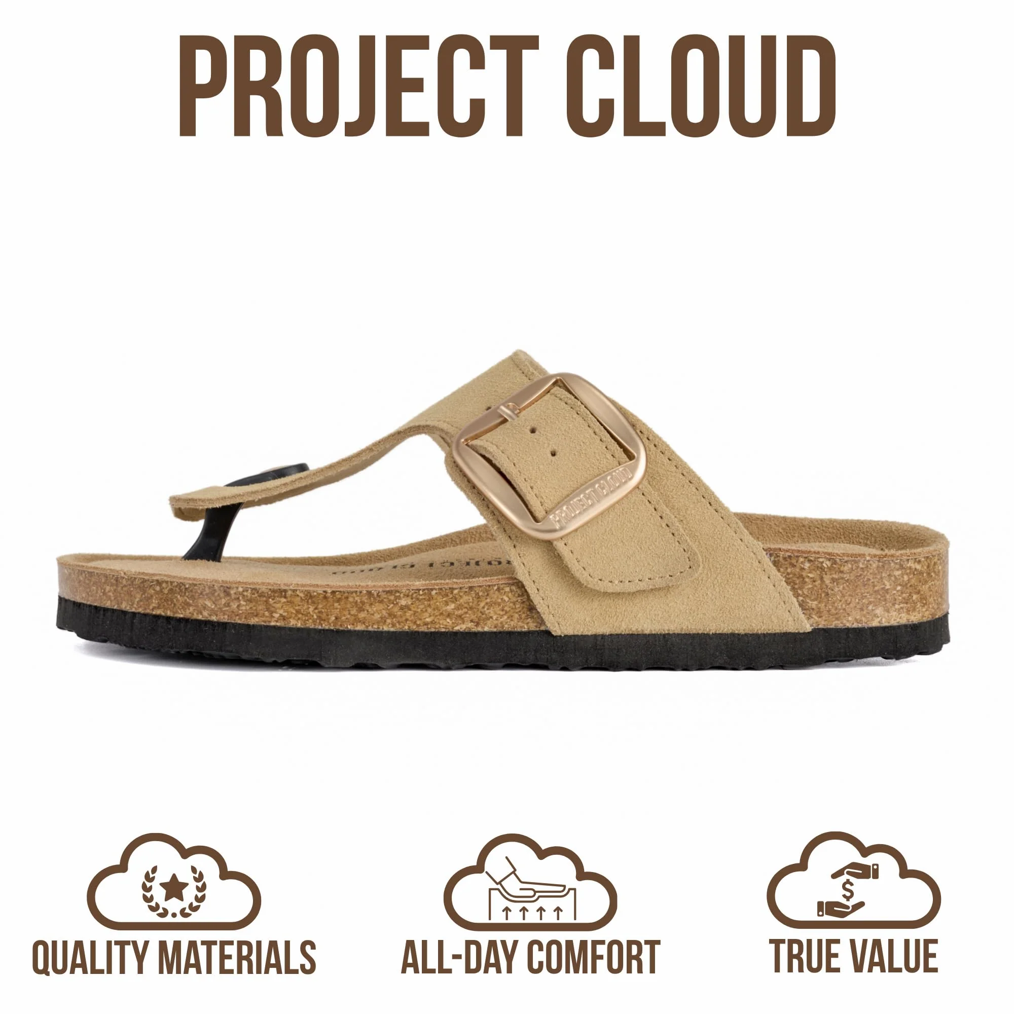 Project Cloud Women's | 100% Genuine Leather Thong Sandals | Memory Foam Insole | Lightweight | Non-Slip - Malaga - Image 29